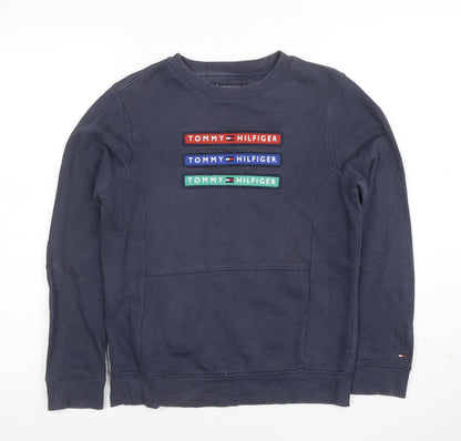 Tommy Hilfiger Boys Blue Crew Neck Pullover Sweatshirt Size 152