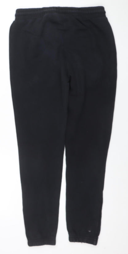 Kappa Mens Black Small Jogger Sweatpants Fleece Tapered Fit