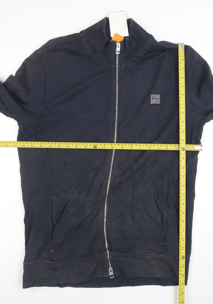 Hugo Boss Men's Blue Full Zip Sweatshirt Size L Cotton Blend