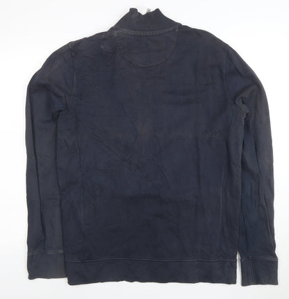 Hugo Boss Men's Blue Full Zip Sweatshirt Size L Cotton Blend