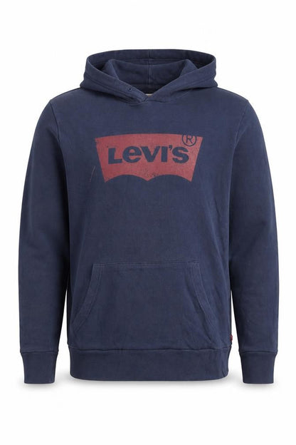 Levi's Men's Blue Pullover Hoodie M Logo Graphic Cotton Sweatshirt