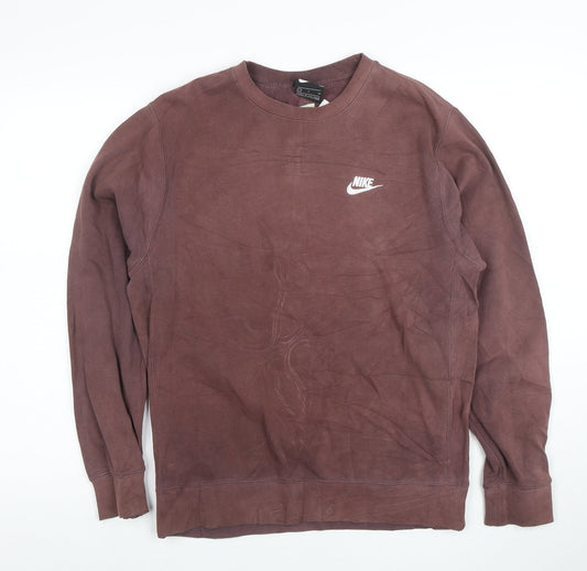 Nike Men's Brown Crew Neck Pullover Sweatshirt Size S