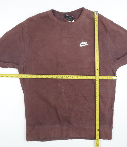 Nike Men's Brown Crew Neck Pullover Sweatshirt Size S
