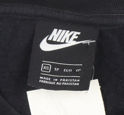 Nike Women's Black XS Cropped Crew Neck Sweatshirt