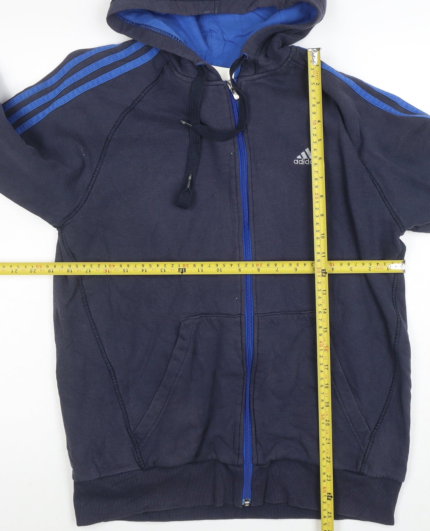 adidas Men's Blue Full Zip Hoodie Size M Sports Fleece