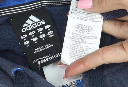 adidas Men's Blue Full Zip Hoodie Size M Sports Fleece