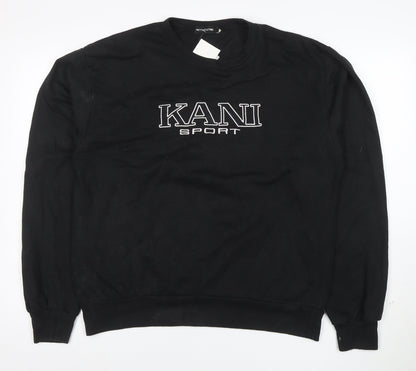 PrettyLittleThing Women Black Small Kani Sport Logo Pullover Sweatshirt