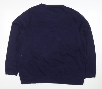 Disney Women’s Navy Stitch Pullover Sweatshirt XL Cotton Blend