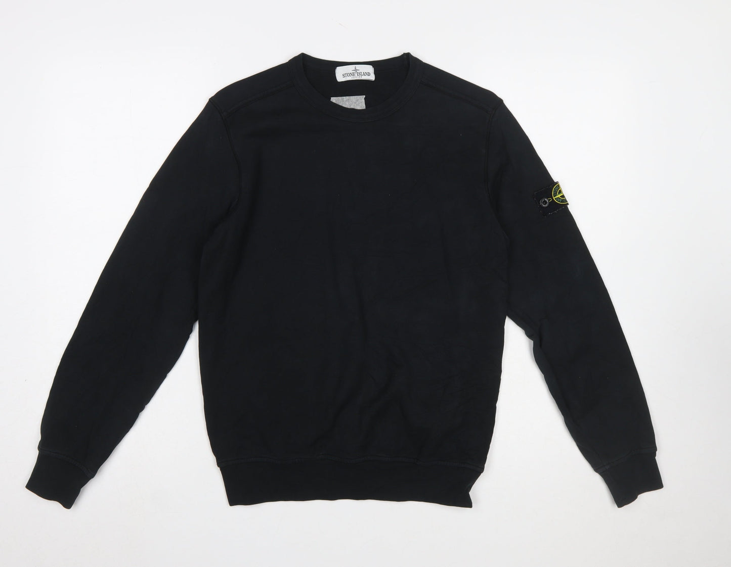 Stone Island Junior Black Cotton Crew Neck Boys Sweatshirt Size 12 (156cm)