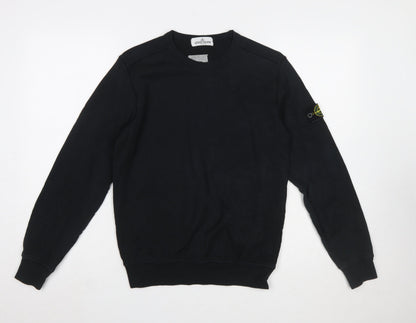 Stone Island Junior Black Cotton Crew Neck Boys Sweatshirt Size 12 (156cm)