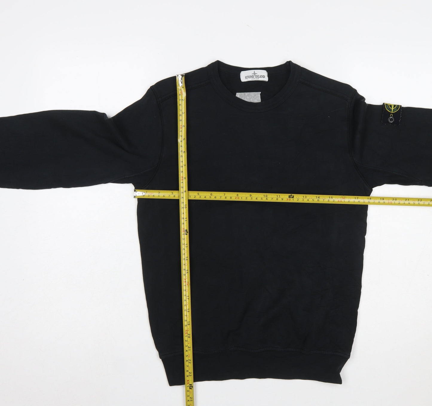 Stone Island Junior Black Cotton Crew Neck Boys Sweatshirt Size 12 (156cm)