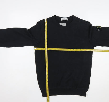 Stone Island Junior Black Cotton Crew Neck Boys Sweatshirt Size 12 (156cm)