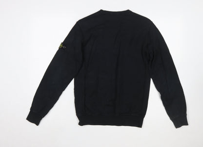 Stone Island Junior Black Cotton Crew Neck Boys Sweatshirt Size 12 (156cm)
