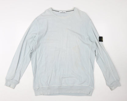 Stone Island Men’s Grey 3XL Pullover Cotton Sweatshirt