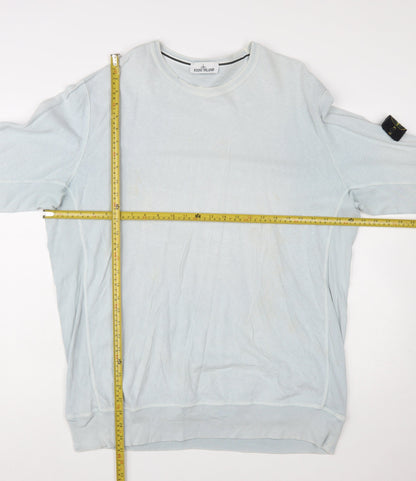 Stone Island Men’s Grey 3XL Pullover Cotton Sweatshirt