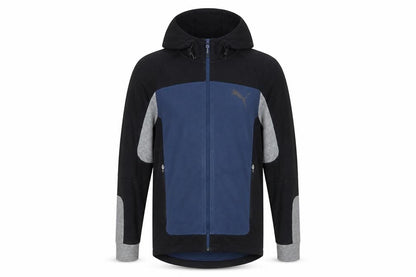 Puma Men's Black Blue Grey Full Zip Hoodie Size S Sportswear