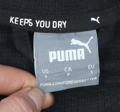 Puma Men's Black Blue Grey Full Zip Hoodie Size S Sportswear