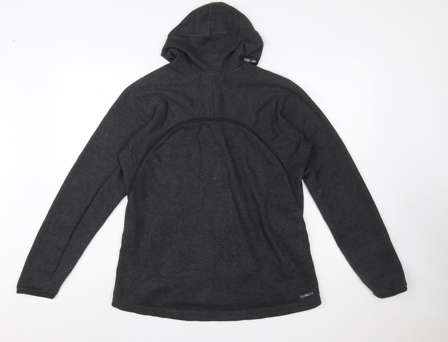 Adidas Womens Black Full Zip Hoodie L 16-18 Climalite Lightweight
