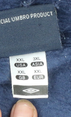 Umbro Men's Blue 2XL Pullover Hoodie Fleece Sweatshirt