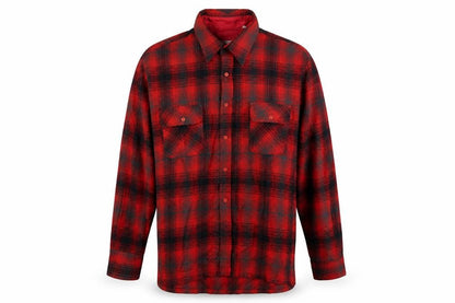 Back Packer Men's Red Flannel Plaid Button-Up Shirt Size L