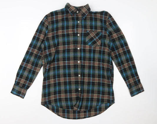 Activa Men's Multicoloured Plaid Flannel Button-Up Shirt L