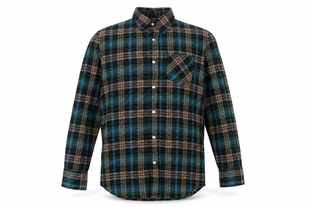 Activa Men's Multicoloured Plaid Flannel Button-Up Shirt L