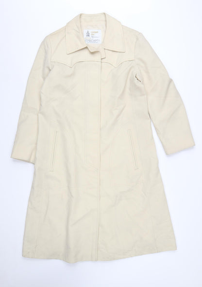 London Fog Women Beige Petite 10 Trench Coat Classic Long Water Resistant