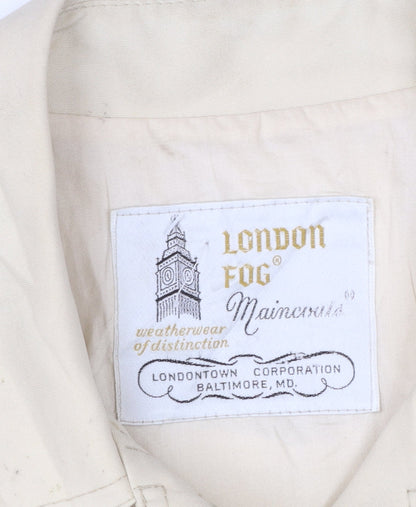 London Fog Women Beige Petite 10 Trench Coat Classic Long Water Resistant