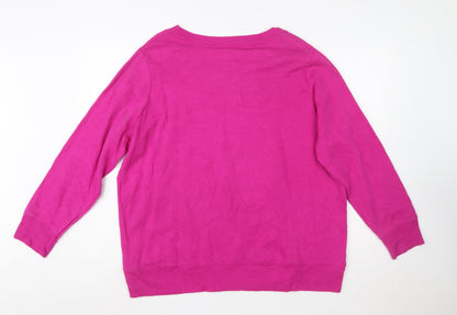 Terra & Sky Women's Pink Pullover Sweatshirt Size 18 Plus Cotton Blend