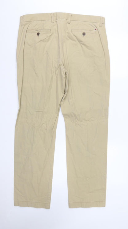 Tommy Hilfiger Men's Beige Chino Trousers 36W 32L Classic Fit