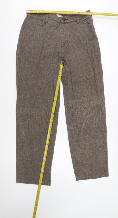 Lee Women’s Brown Herringbone Chino Trousers Size 12 Regular Fit
