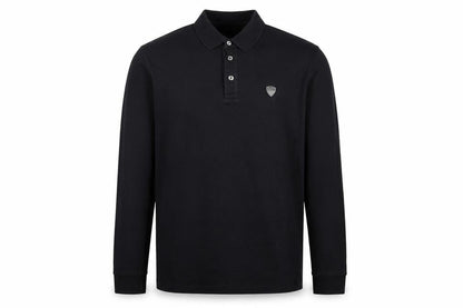 Emporio Armani EA7 Men's Black Long Sleeve Cotton Polo Shirt Size L