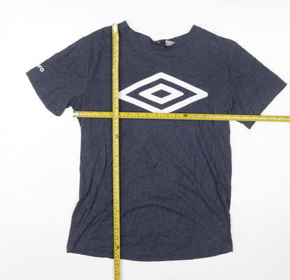 Umbro Men's Blue Small Sports Graphic Logo Crew Neck T-Shirt
