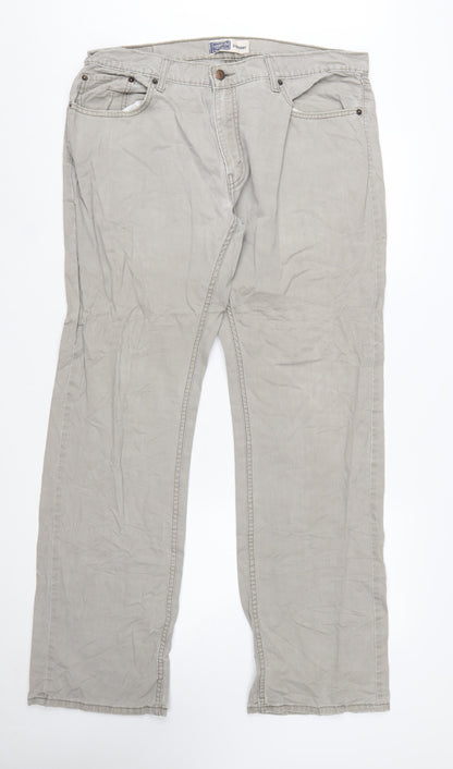 Levi Strauss Men's Beige Straight Fit Jeans 36W 34L Cotton Denim