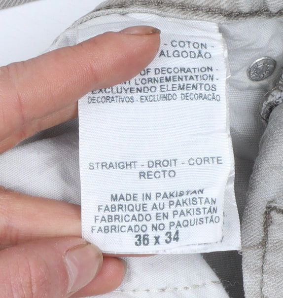 Levi Strauss Men's Beige Straight Fit Jeans 36W 34L Cotton Denim