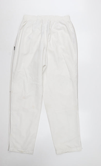 Adidas Men's White Polyester Jogger Trousers Size M