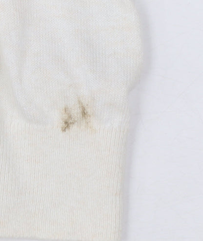 Tommy Hilfiger Men's Ivory Cotton Cashmere Pullover Jumper Size S