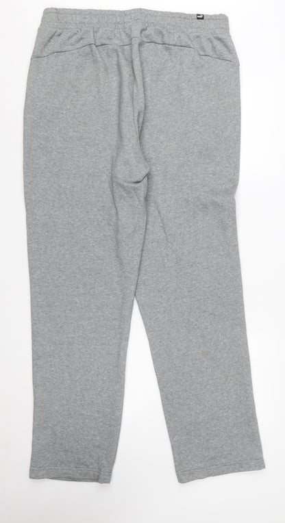 Puma Men Grey 2XL Regular Fit Sweatpants Cotton Blend