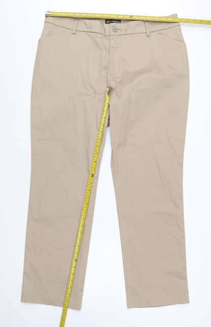 Lee Women’s Beige Straight Leg Chino Trousers Size 16 Cotton Blend