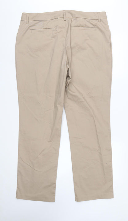 Lee Women’s Beige Straight Leg Chino Trousers Size 16 Cotton Blend