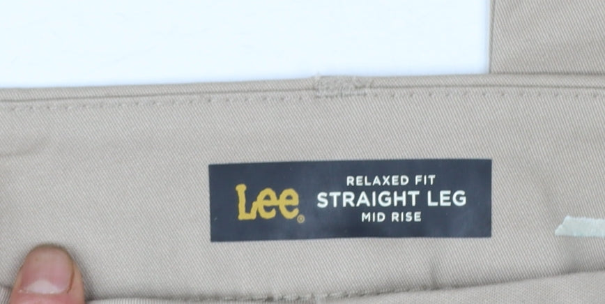 Lee Women’s Beige Straight Leg Chino Trousers Size 16 Cotton Blend