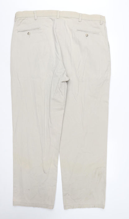 Lee Men’s Beige Chino Trousers 42x32 Regular Fit Cotton Stretch