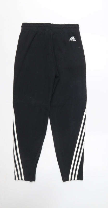 Adidas Women’s Black Jogger Trousers S with White Stripes