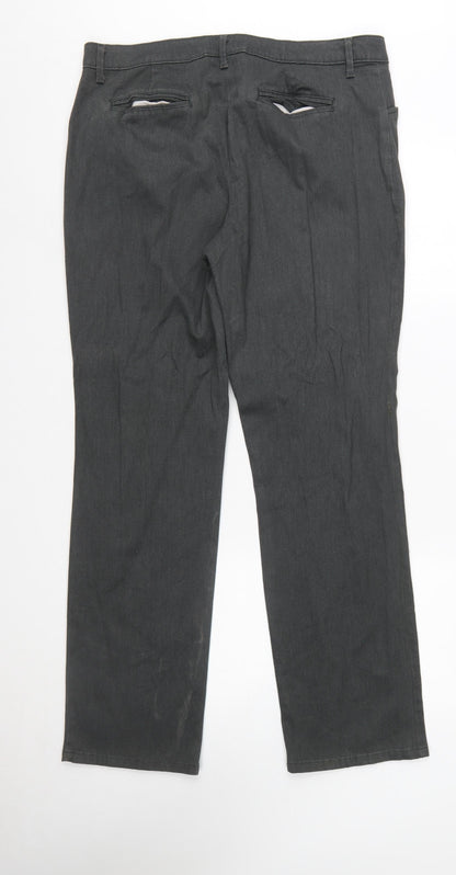 Lee Women’s Grey Straight Leg Mid Rise Relaxed Fit Trousers Size 14