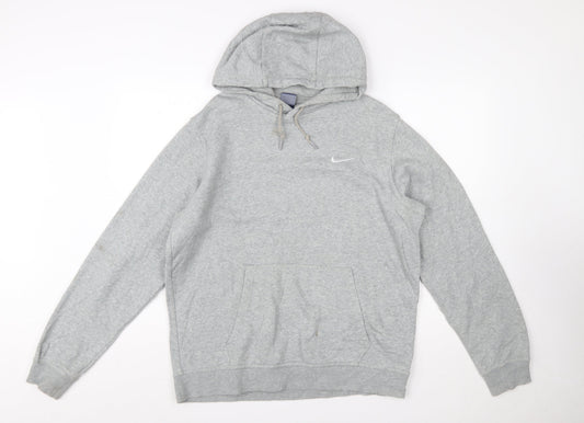 Nike Women’s Grey Pullover Hoodie L Cotton Blend Casual