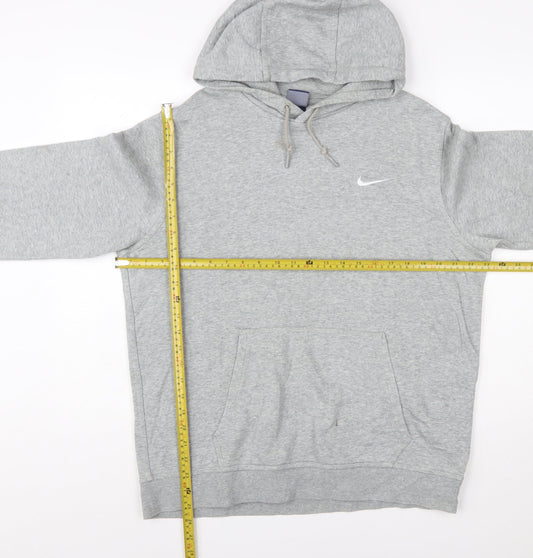 Nike Women’s Grey Pullover Hoodie L Cotton Blend Casual