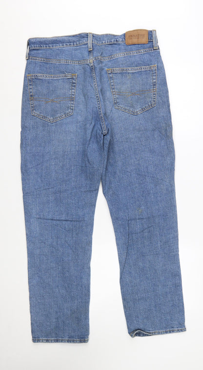 Levi Strauss Men's Blue Straight Denim Jeans W34 L30 Athletic Fit