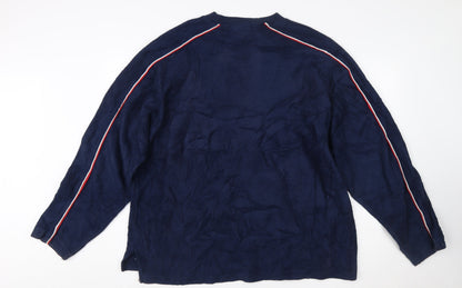 Umbro Men Blue 2XL Fleece Pullover Sweatshirt Sportswear