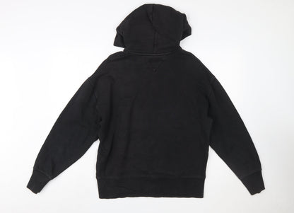Tommy Jeans Men's Black Pullover Hoodie XS Cotton Logo Sweatshirt