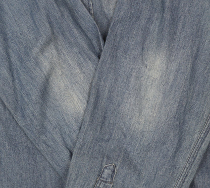 Express Men's Blue Denim Long Sleeve Button-Up Western Shirt Size M